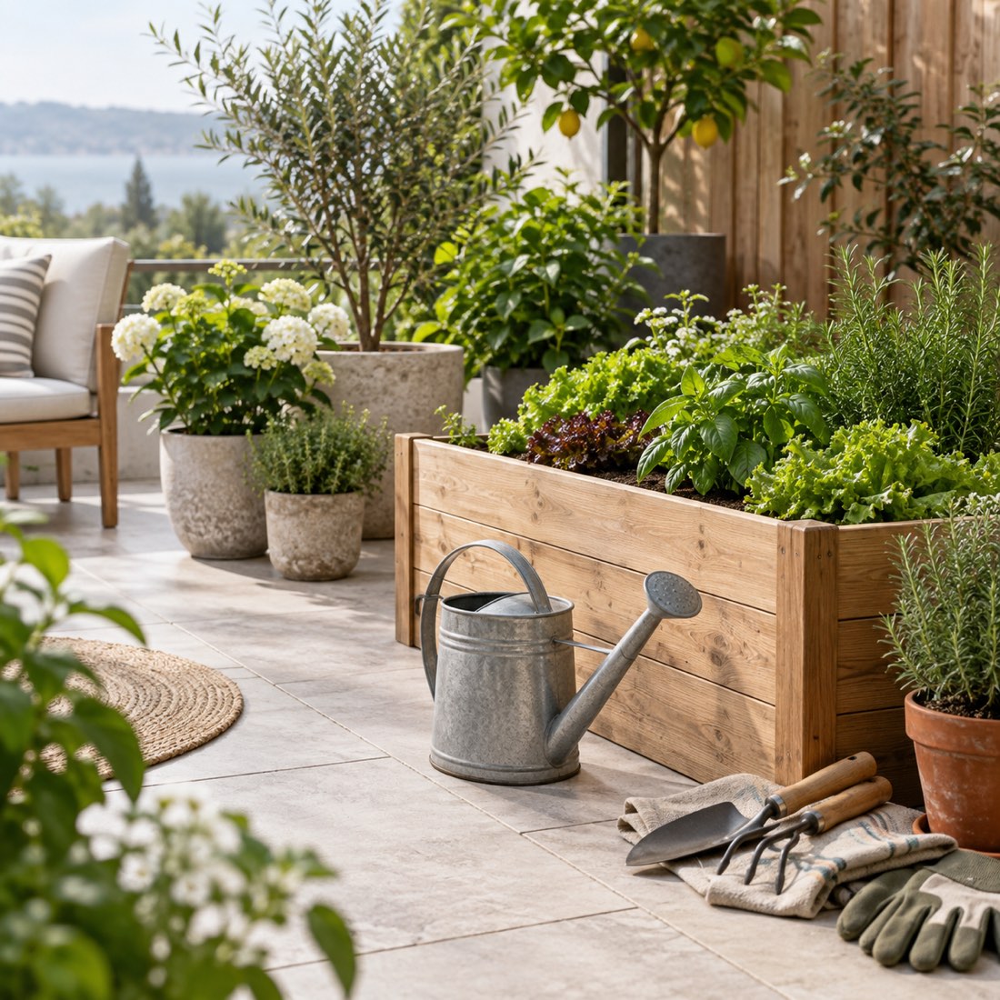 Garden and outdoor living setting